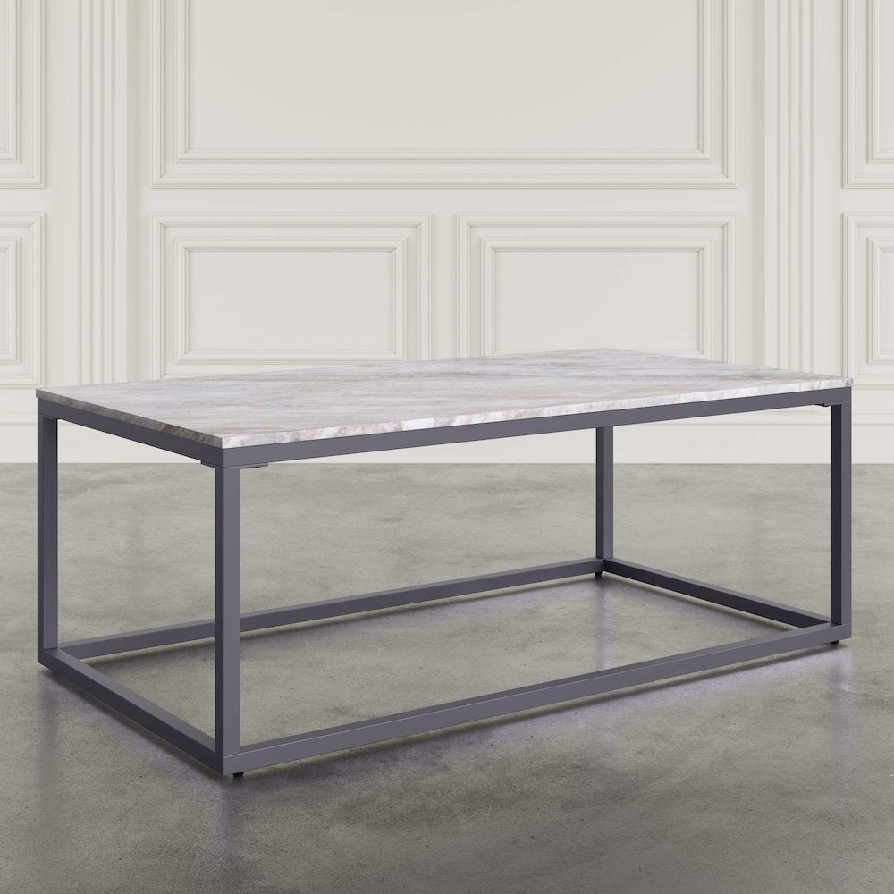 Wynn 48" Modern Luxe Solid Marble Coffee Table