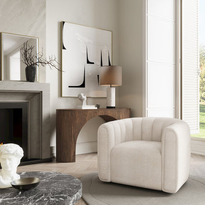 Grande Modern Barrel Swivel Upolstered Tufted Accent Chair