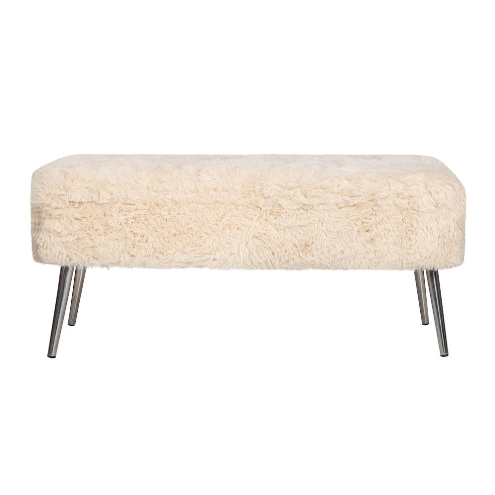 Huggy Luxury Plush Faux Fur Upholstered Storage Bench