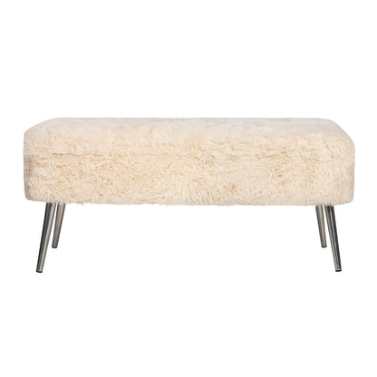 Huggy Luxury Plush Faux Fur Upholstered Storage Bench