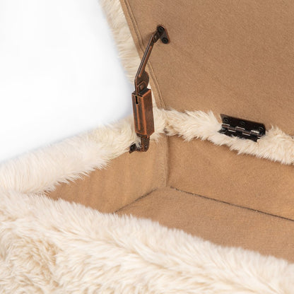 Huggy Luxury Plush Faux Fur Upholstered Storage Bench