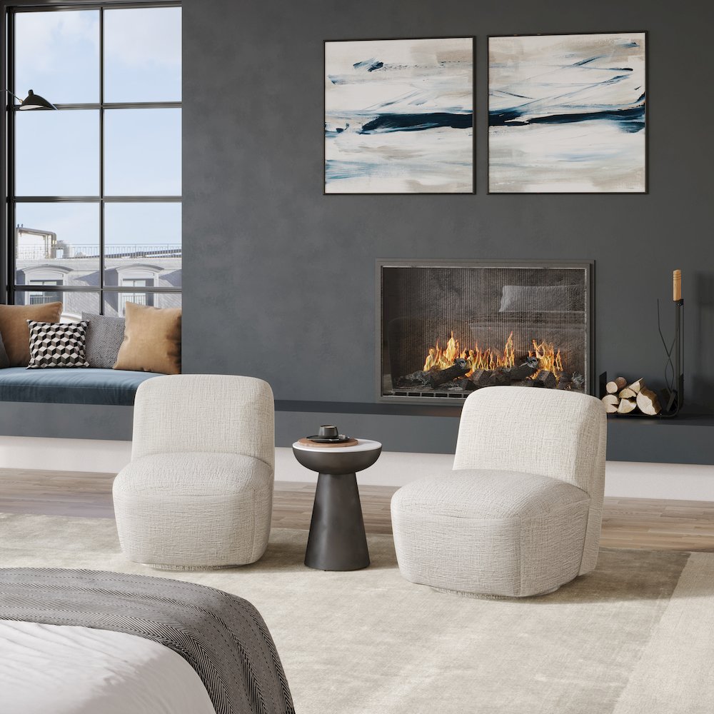 Josie Upholstered Contemporary Casual Swivel Accent Chair