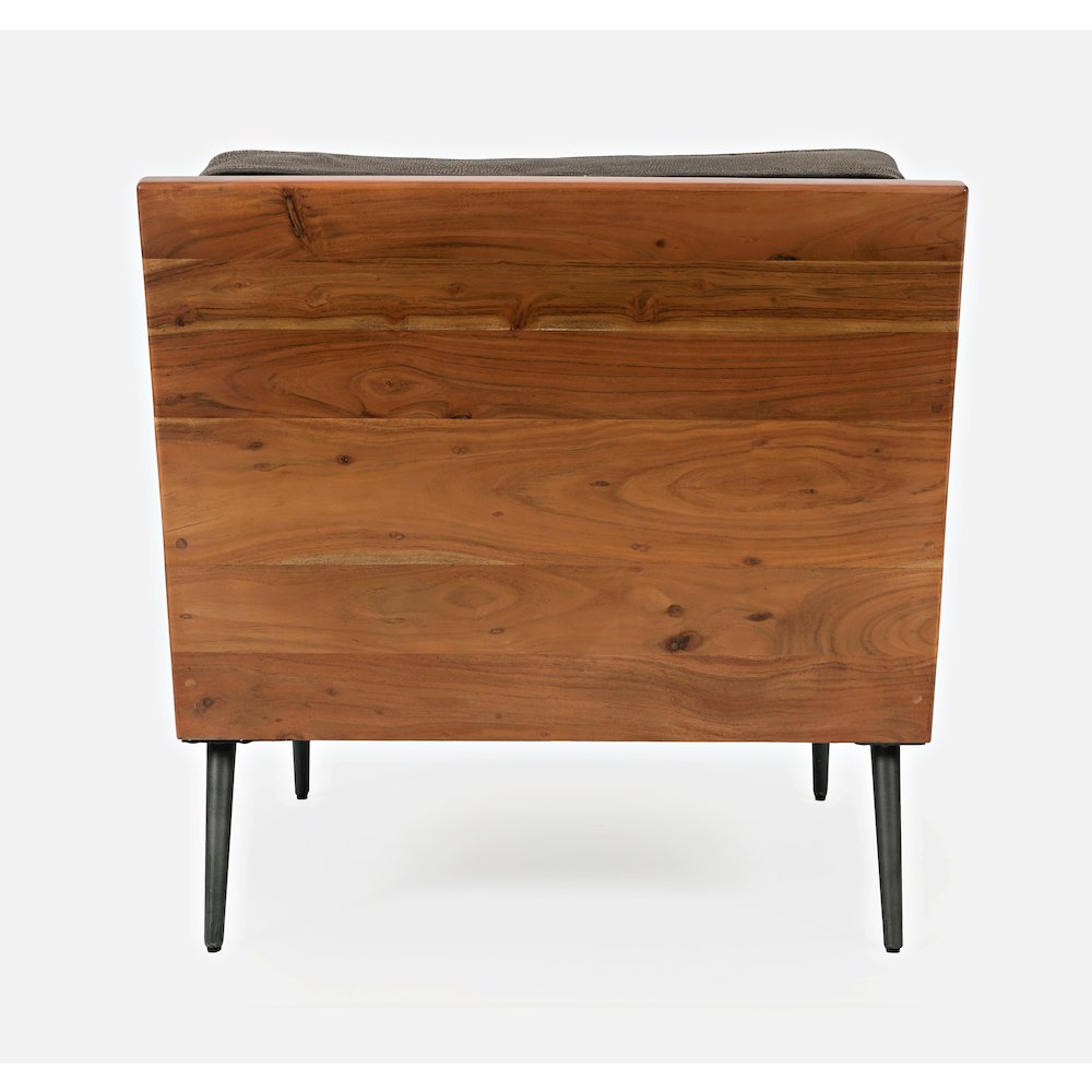 Karma Genuine Leather Solid Wood Rustic Accent Chair