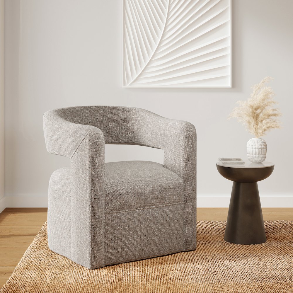 Lexy Modern Sculpted Curved Upholstered Swivel Accent Chair