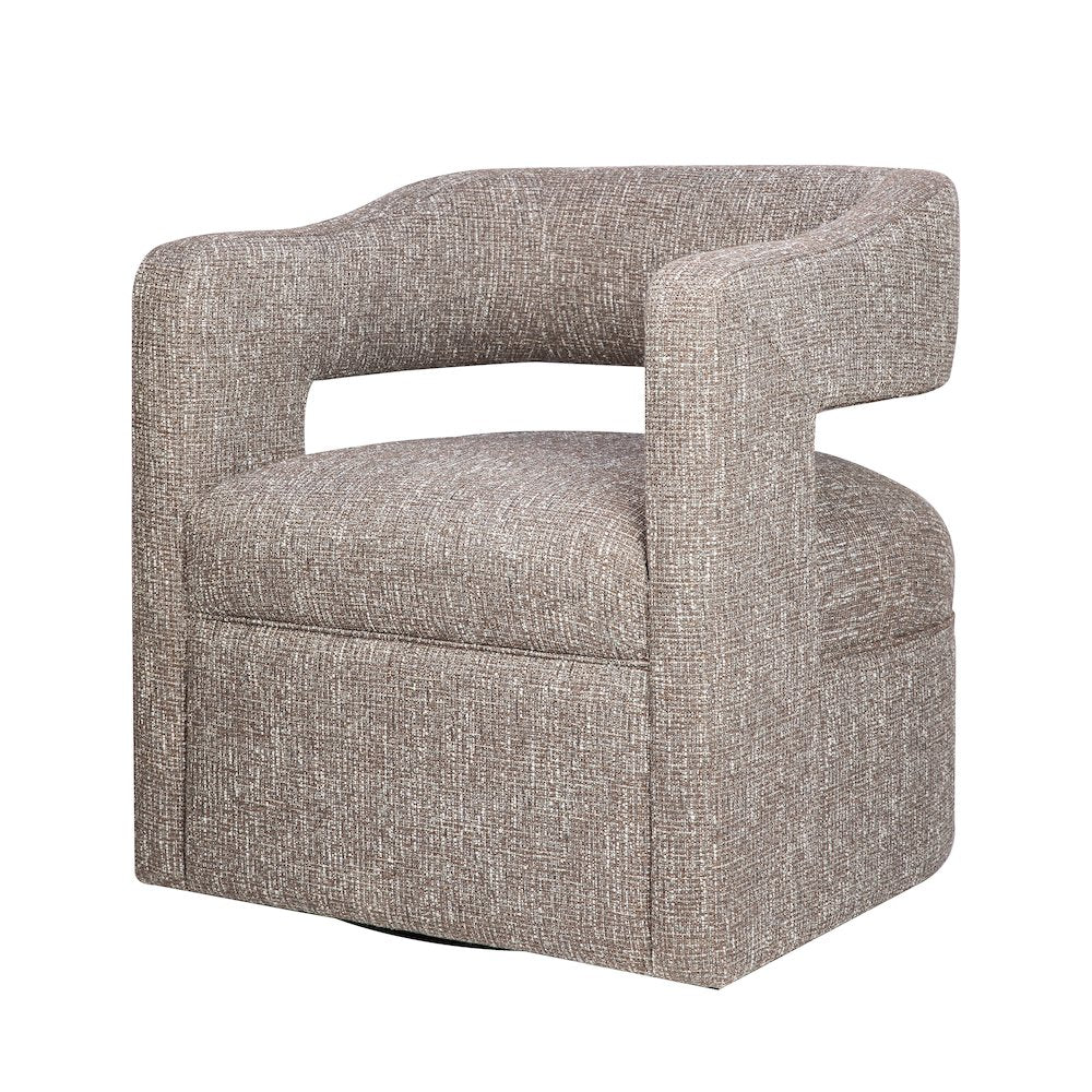 Lexy Modern Sculpted Curved Upholstered Swivel Accent Chair