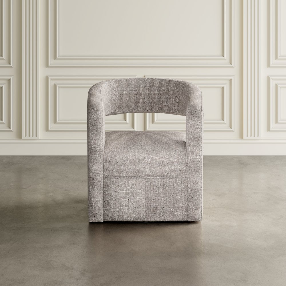 Lexy Modern Sculpted Curved Upholstered Swivel Accent Chair