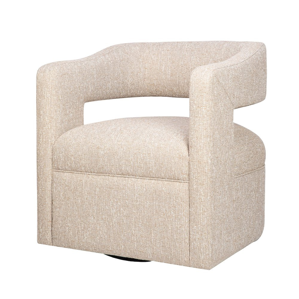 Lexy Modern Sculpted Curved Upholstered Swivel Accent Chair