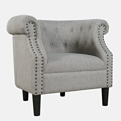 Transitional Contemporary Upholstered Barrel Curved Back Accent Chair