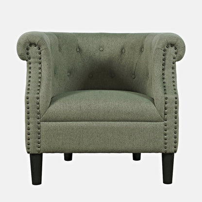 Transitional Contemporary Upholstered Barrel Curved Back Accent Chair