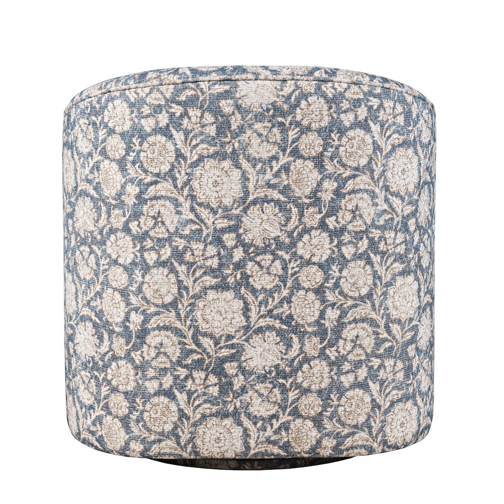 Lottie Modern Cottage Floral Print Upholstered Accent Swivel Chair