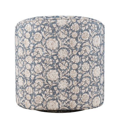 Lottie Modern Cottage Floral Print Upholstered Accent Swivel Chair