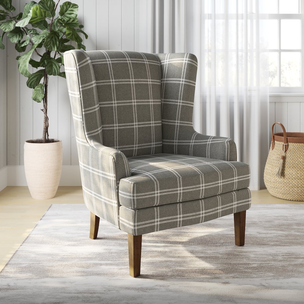 Lacroix Traditional Upholstered Wingback Accent Chair