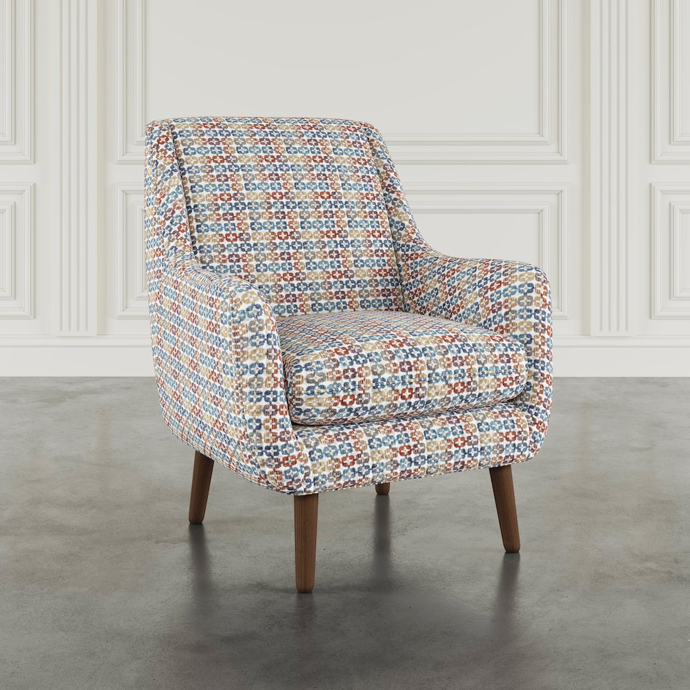 Nielsen Mid-Century Modern Upholstered Retro Geometric Fabric Accent Chair