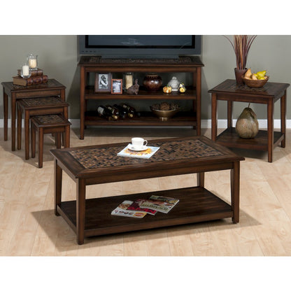 Baroque 48" Coffee Table with Mosaic Tile Inlay