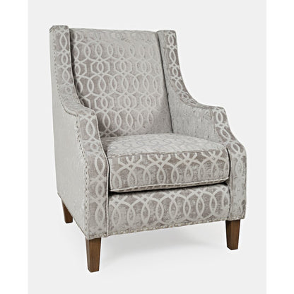 Quinn Upholstered Geometric Pattern Accent Chair with Nailhead Trim