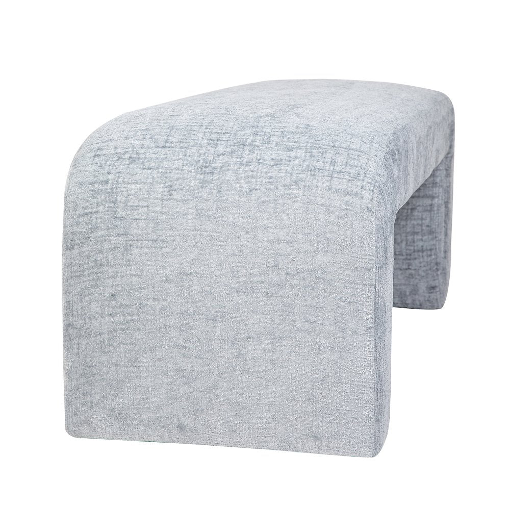Sophia Modern Luxury Curved Upholstered Waterfall Jacquard Bench - Large