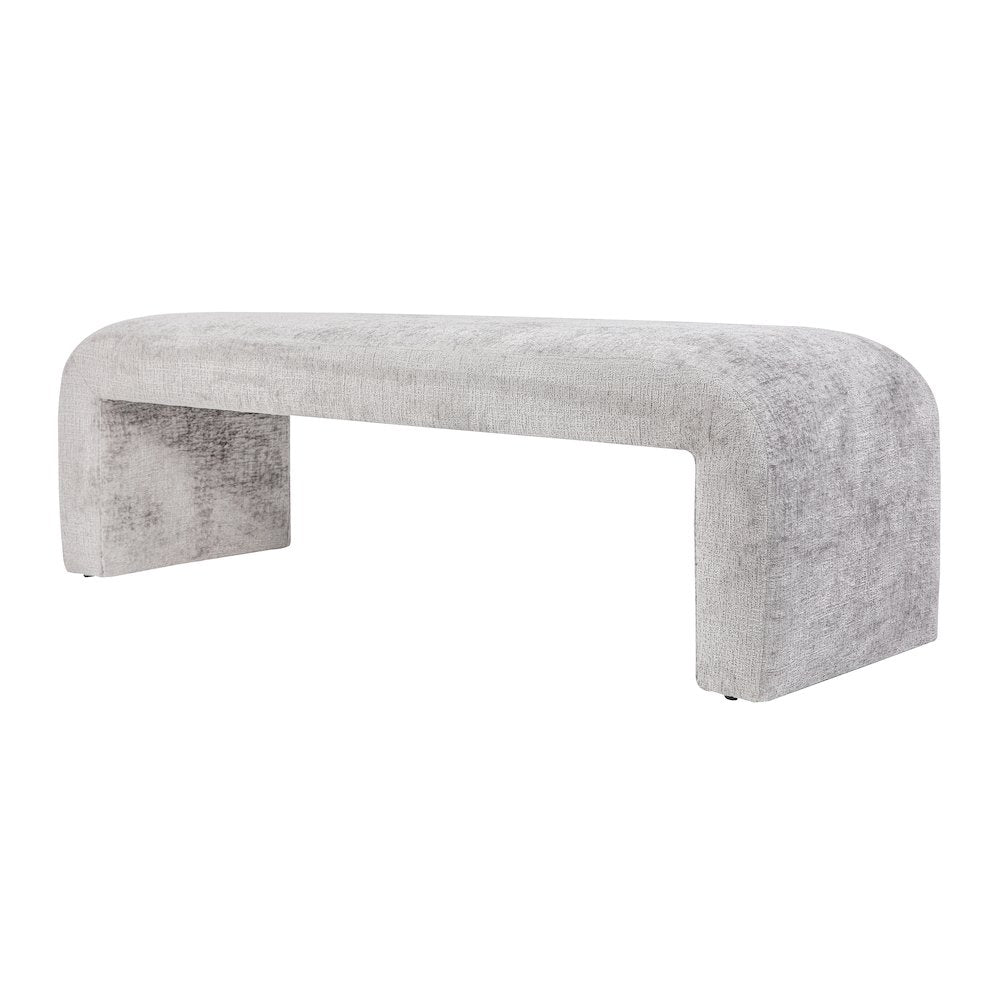 Sophia Modern Luxury Curved Upholstered Waterfall Jacquard Bench - Large