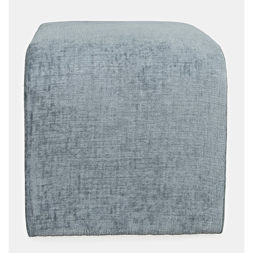 Modern Curved Upholstered Waterfall Jacquard Petite Ottoman Bench - Set of 2