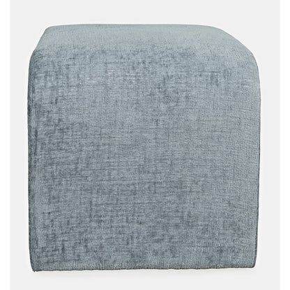Modern Curved Upholstered Waterfall Jacquard Petite Ottoman Bench - Set of 2