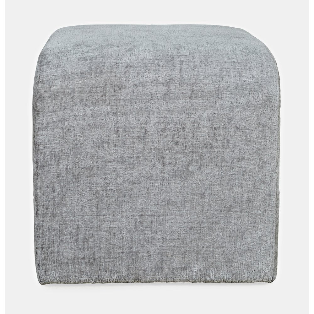 Modern Curved Upholstered Waterfall Jacquard Petite Ottoman Bench - Set of 2