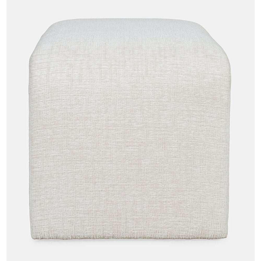 Modern Curved Upholstered Waterfall Jacquard Petite Ottoman Bench - Set of 2
