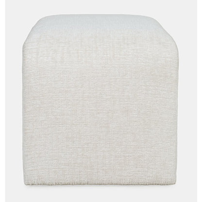 Modern Curved Upholstered Waterfall Jacquard Petite Ottoman Bench - Set of 2