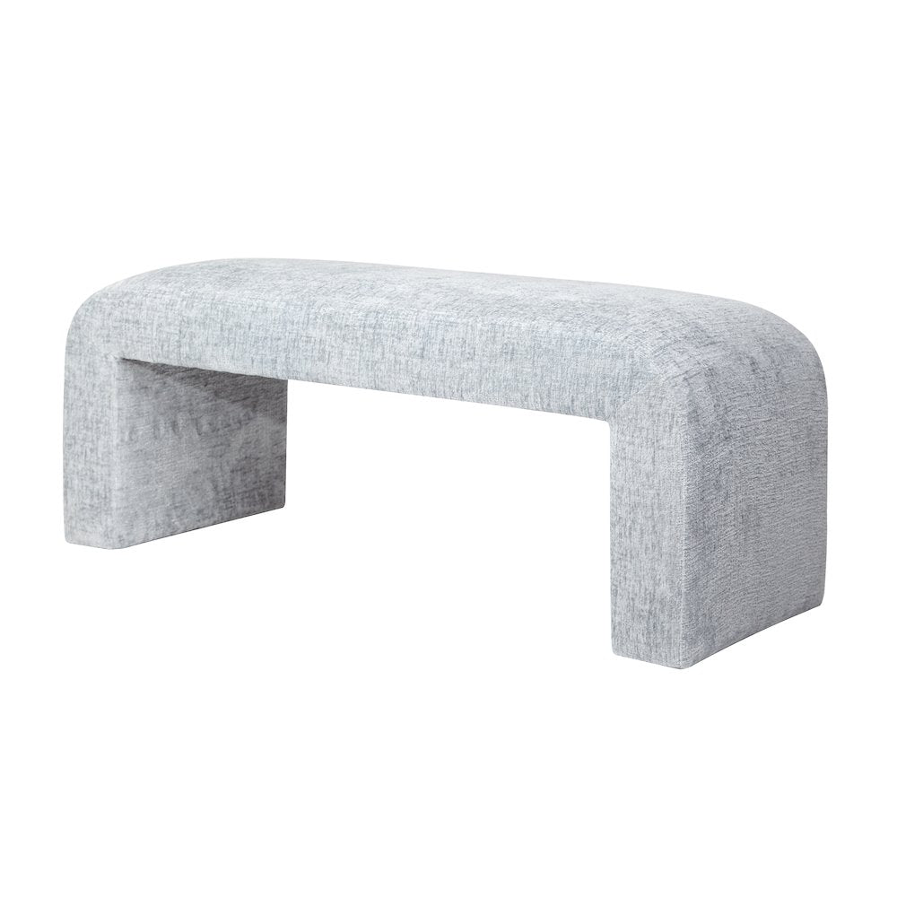Sophia Modern Luxury Curved Upholstered Waterfall Jacquard Bench - Small