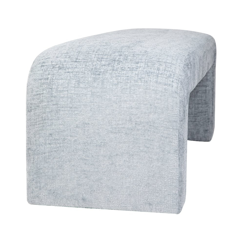 Sophia Modern Luxury Curved Upholstered Waterfall Jacquard Bench - Small