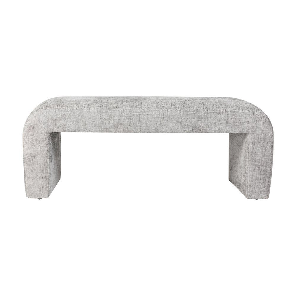 Sophia Modern Luxury Curved Upholstered Waterfall Jacquard Bench - Small