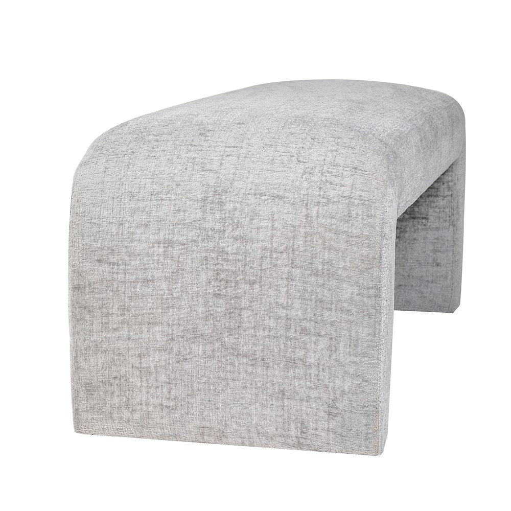Sophia Modern Luxury Curved Upholstered Waterfall Jacquard Bench - Small
