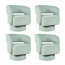 Sutton Modern Upholstered Open Back Barrel Swivel Accent Chair - 4 Pack