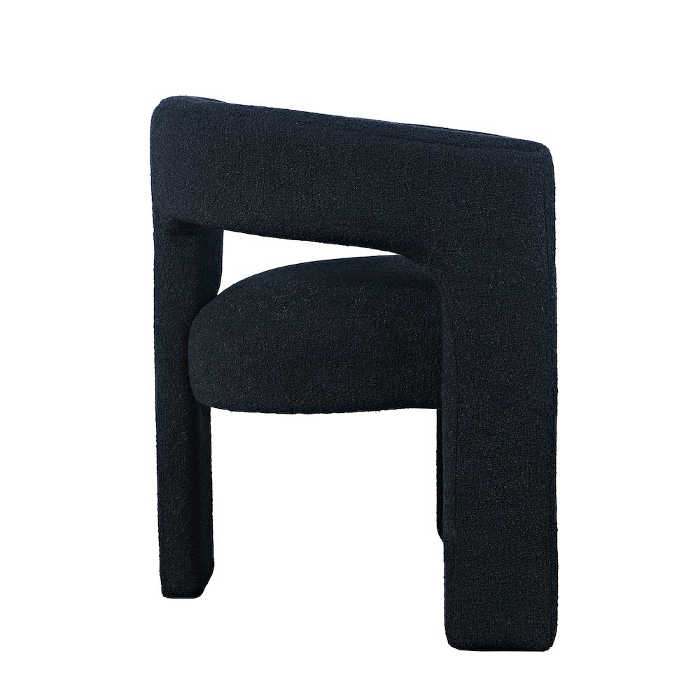 Sven Modern Contemporary Upholstered Three-Leg Curved Back Dining Chair