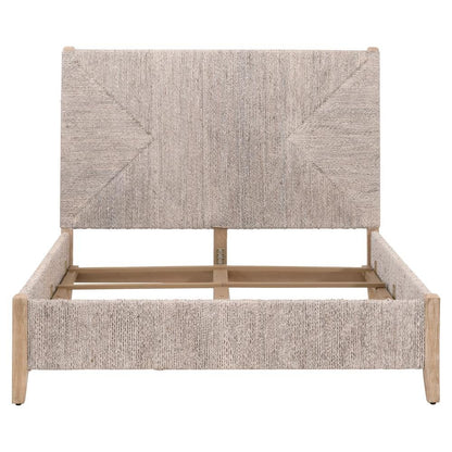 Gray King Size Bed Frame – Wood Platform Bed with Modern Design Finish