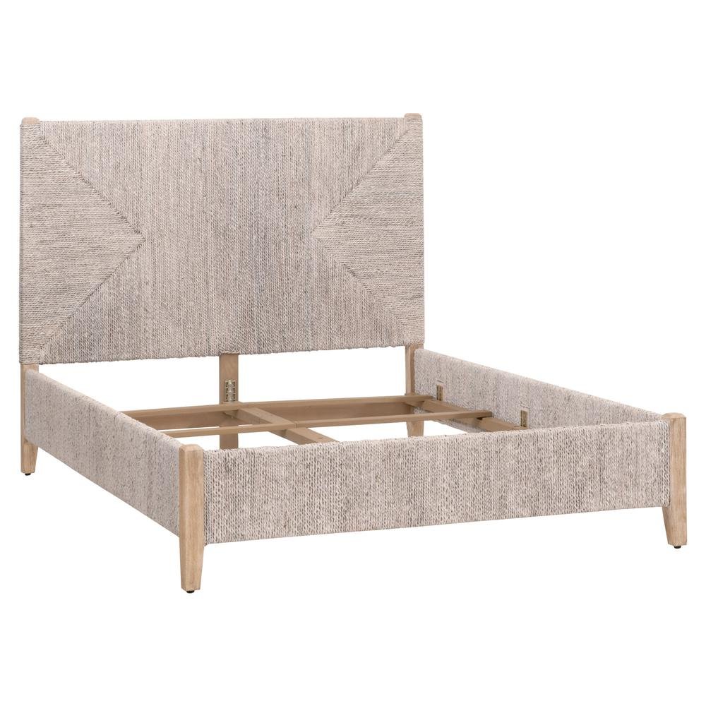 Gray King Size Bed Frame – Wood Platform Bed with Modern Design Finish