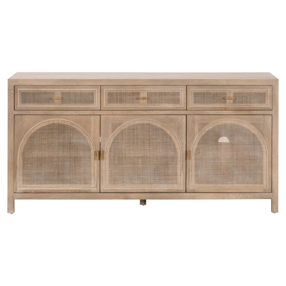 Gray Wood Buffet Cabinet – Bar Cabinet with Storage and Sideboard Design