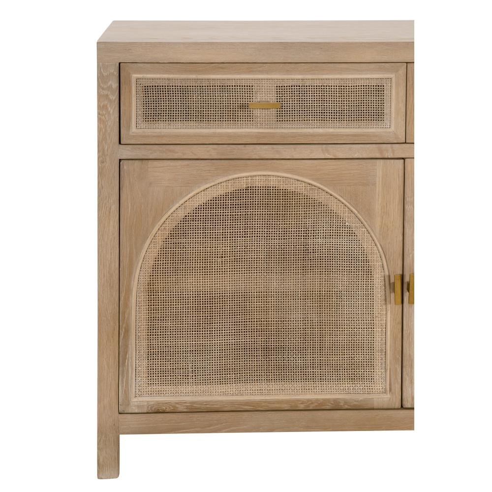 Gray Wood Buffet Cabinet – Bar Cabinet with Storage and Sideboard Design