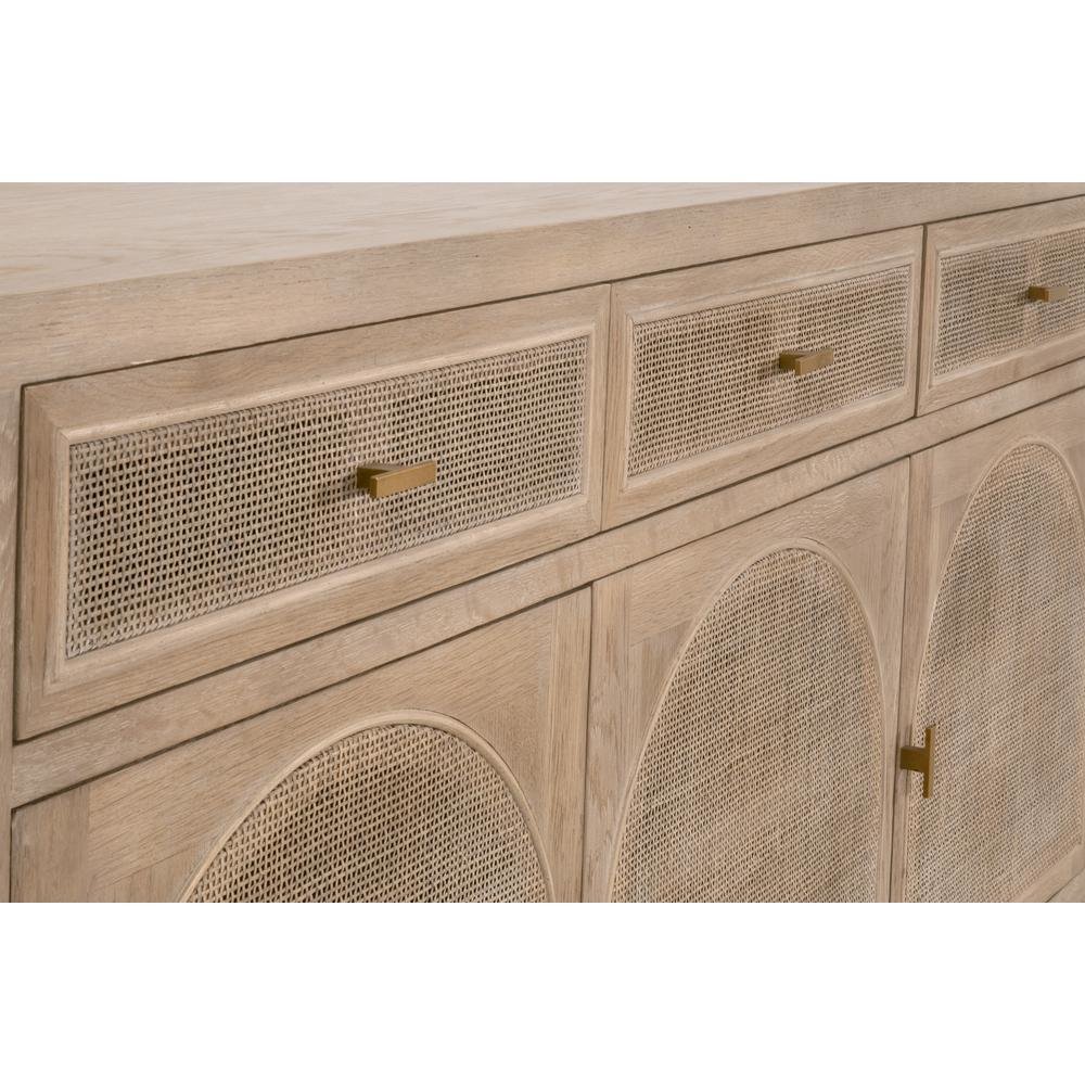 Gray Wood Buffet Cabinet – Bar Cabinet with Storage and Sideboard Design