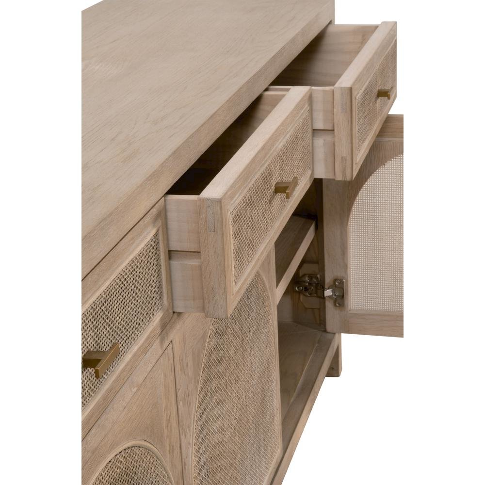 Gray Wood Buffet Cabinet – Bar Cabinet with Storage and Sideboard Design