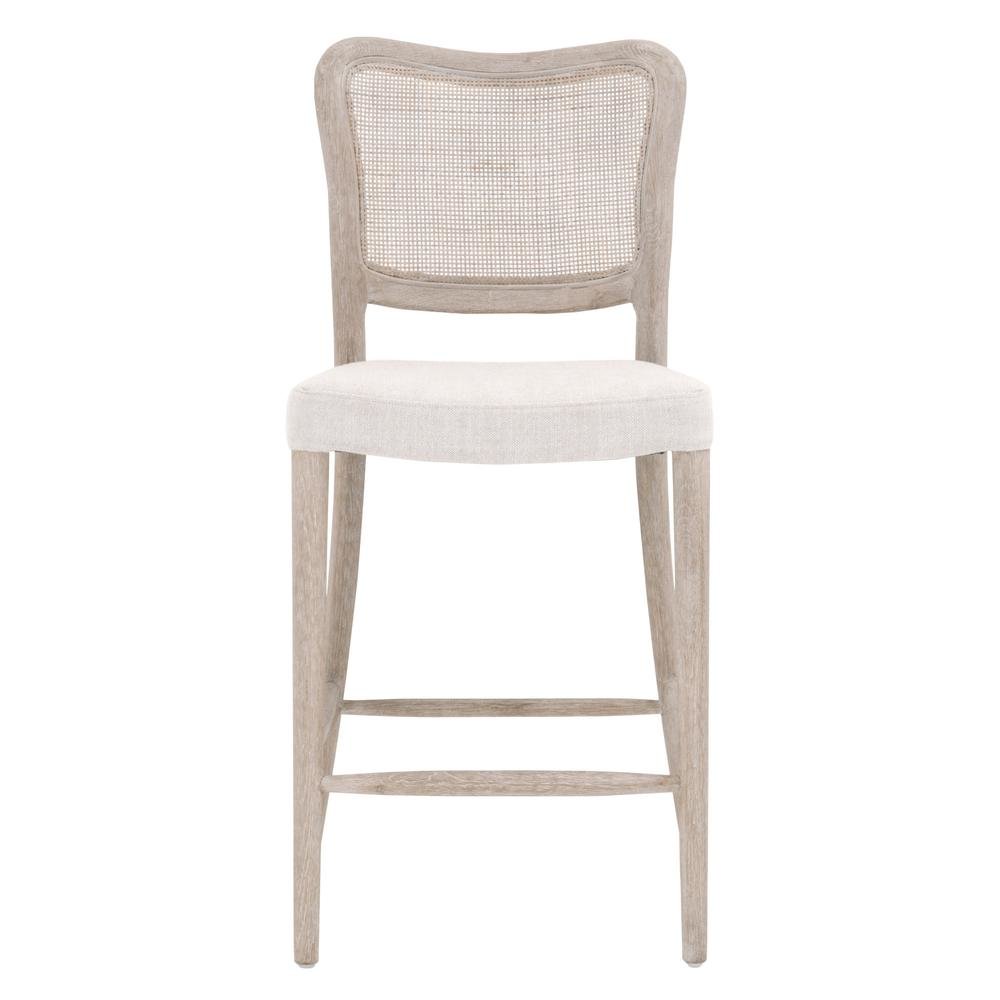 Gray Counter Stool with Backrest – Wooden Counter Height Bar Chair