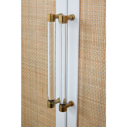 White Buffet Cabinet with Storage – Rattan Sideboard Cabinet for Bar Use