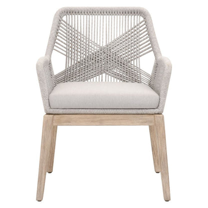 Gray Woven Armchair Set – Accent Chairs Set of 2 for Living Room Seating