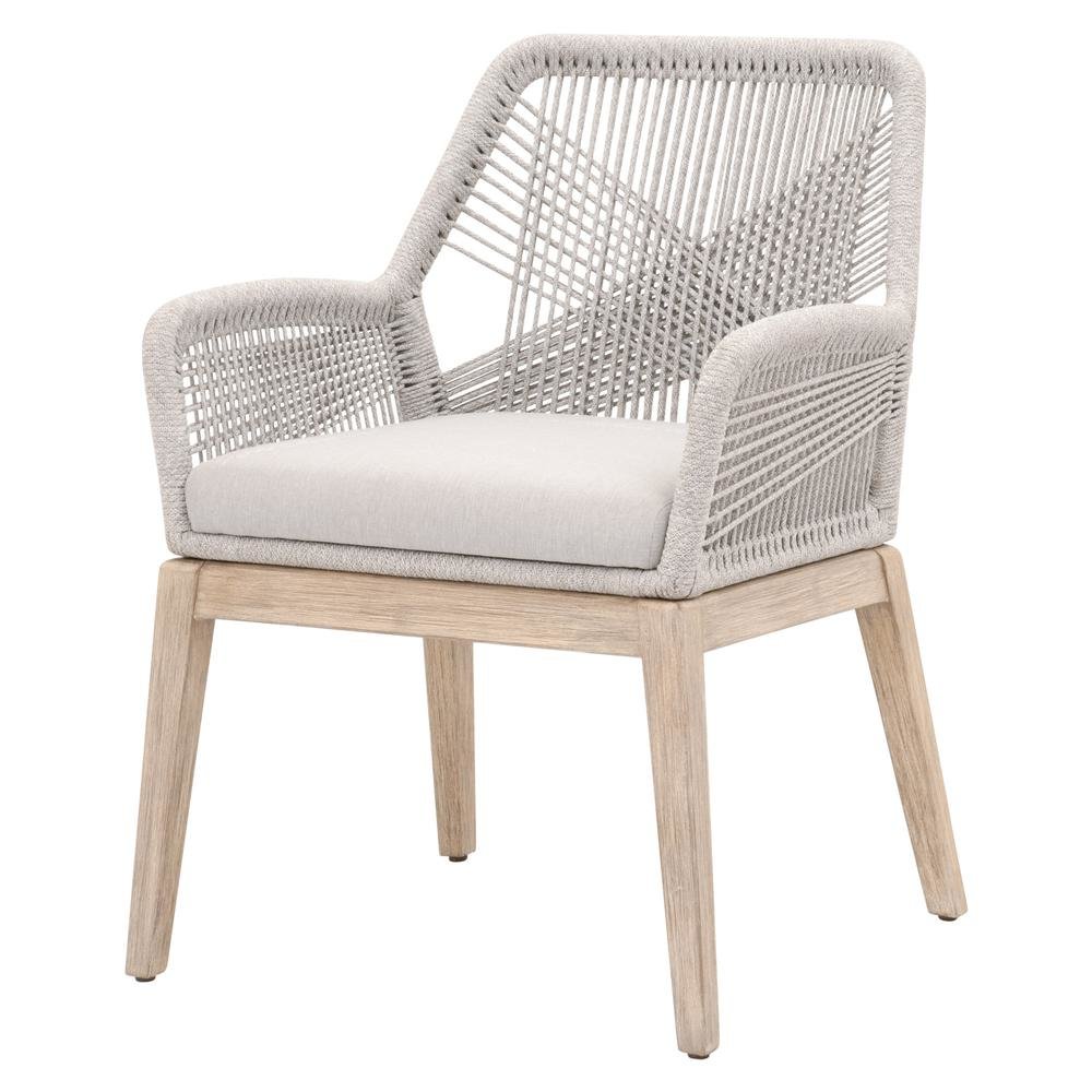 Gray Woven Armchair Set – Accent Chairs Set of 2 for Living Room Seating
