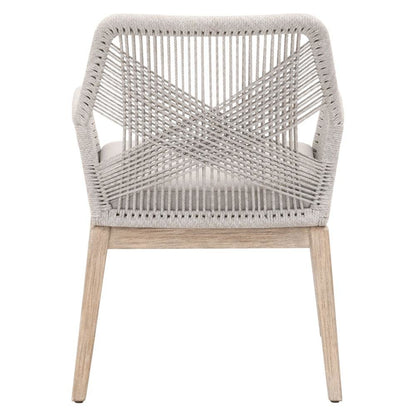 Gray Woven Armchair Set – Accent Chairs Set of 2 for Living Room Seating