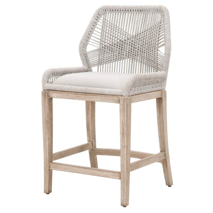 Gray Counter Stool with Mahogany Frame, Brown Bar Stool and Bar Chair Design