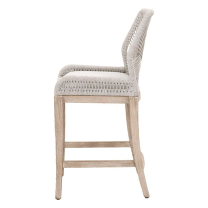 Gray Counter Stool with Mahogany Frame, Brown Bar Stool and Bar Chair Design