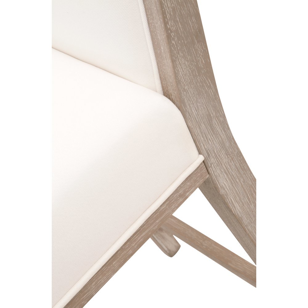 White Counter Stool 2-Piece Set, Upholstered, Rubberwood Frame