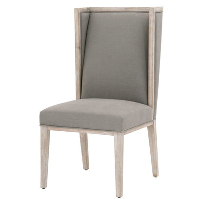 Gray Wing Dining Chair 2-Piece Set, Upholstered, Wood Frame