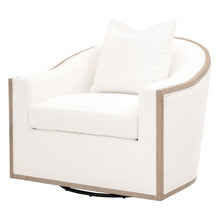 Swivel Club Chair White, Reversible Cushion, 360 Motion