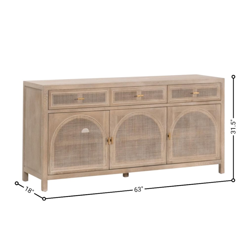 Gray Wood Buffet Cabinet – Bar Cabinet with Storage and Sideboard Design