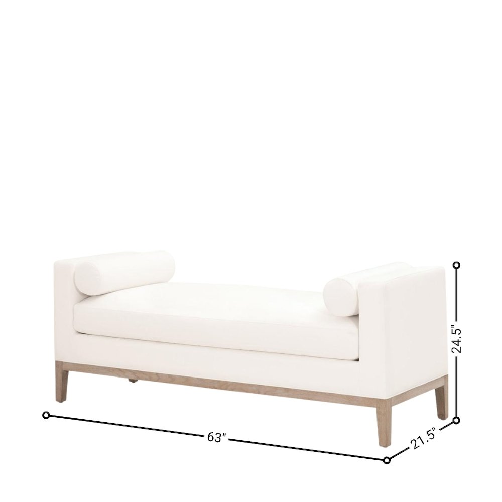 White Boucle Upholstered Bench for King Bed – Bedroom Bench